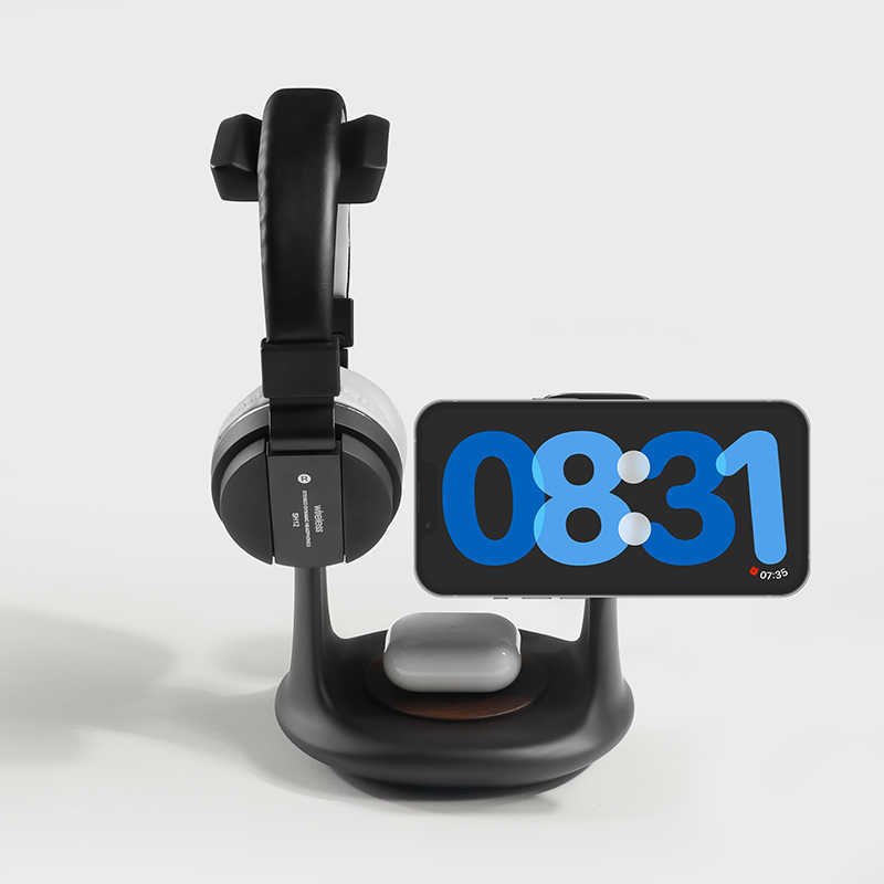 Creative Three-in-one Magnetic Wireless Charging Headphone and Mobile Phone Holder - Image 6