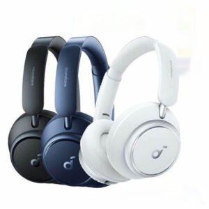 A Pair Of White Plastic Over-ear Headphones